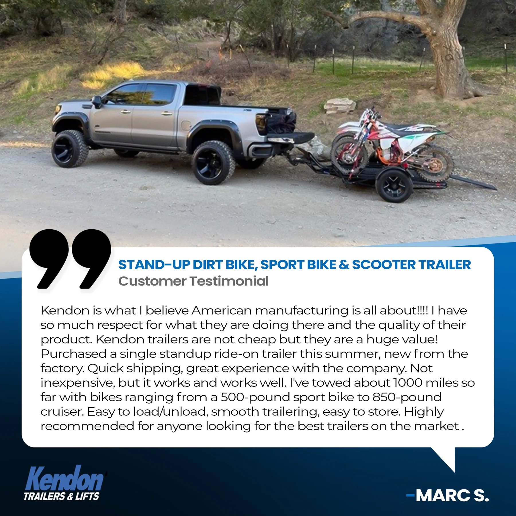Stand-Up™ Dirt Bike Trailer, Sport Bike & Scooter Trailer
