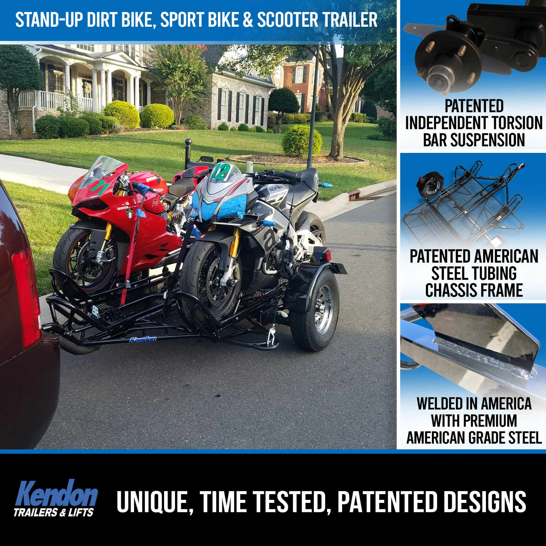 Stand-Up™ Dirt Bike Trailer, Sport Bike & Scooter Trailer