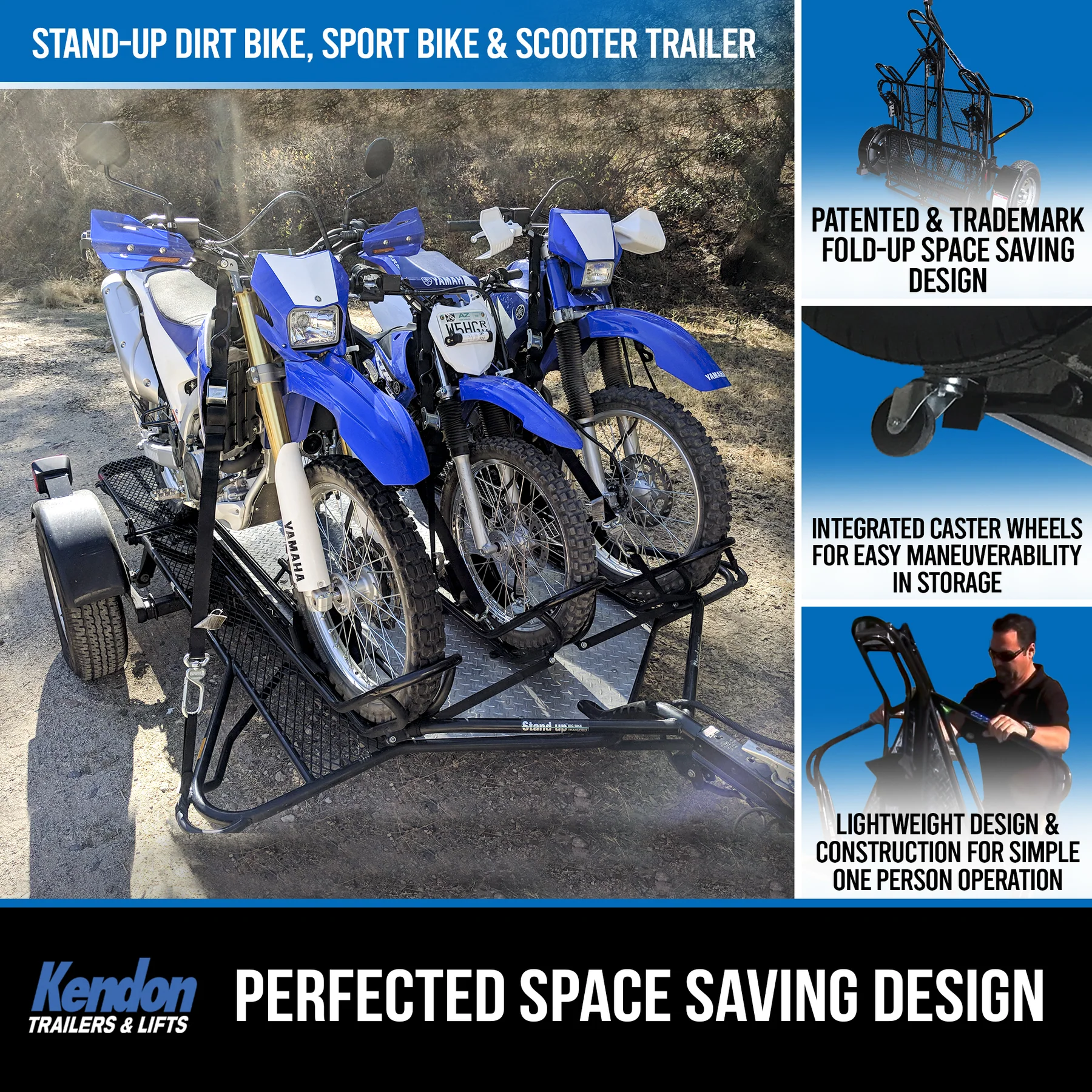Stand-Up™ Dirt Bike Trailer, Sport Bike & Scooter Trailer