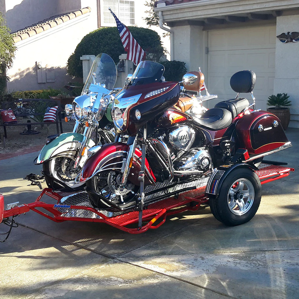 Dual Ride-Up SRL Folding Motorcycle Trailer