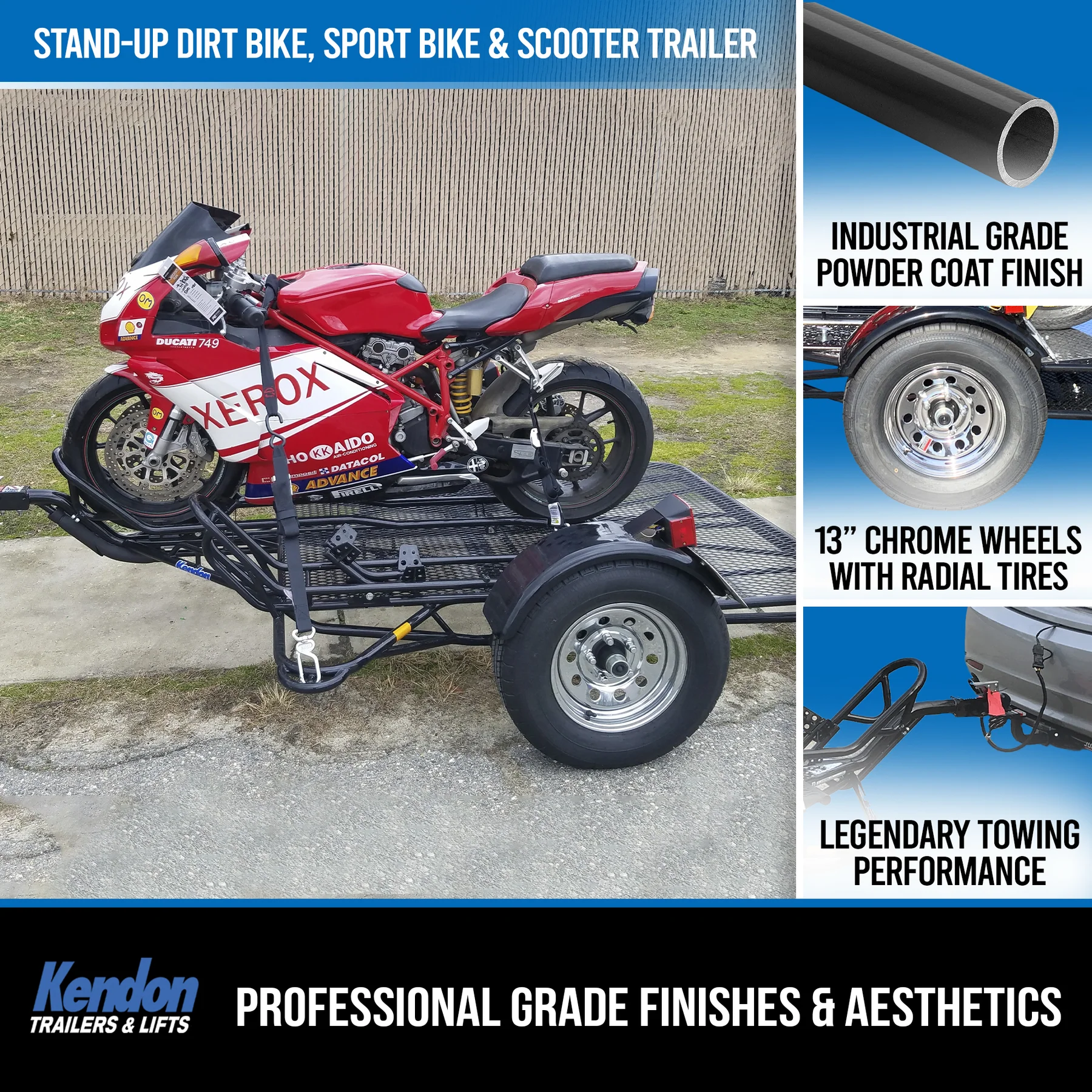 Stand-Up™ Dirt Bike Trailer, Sport Bike & Scooter Trailer