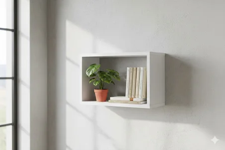 رف جداري فاخر MDF سماكة 18mm يحوّل أي حائط إلى لوحة ديكور راقية في ثواني