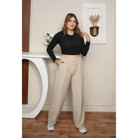 Pantalon Large Taille Haute