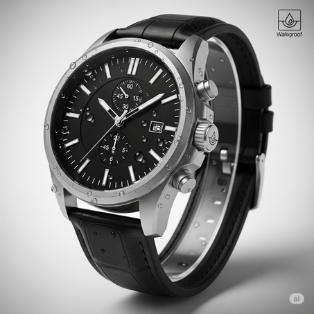 ساعة يد رجالية فاخرة - تصميم عصري