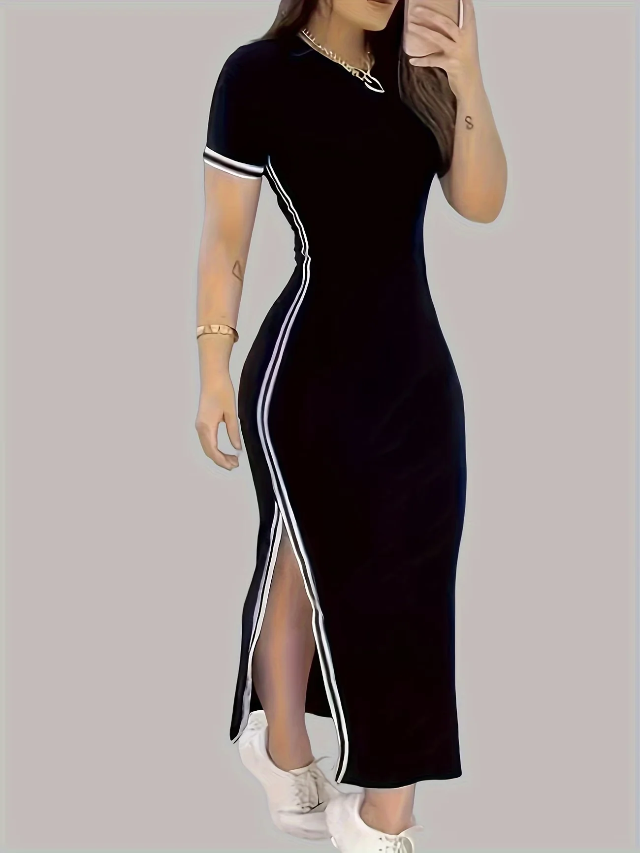 robe élégante à bandes original
