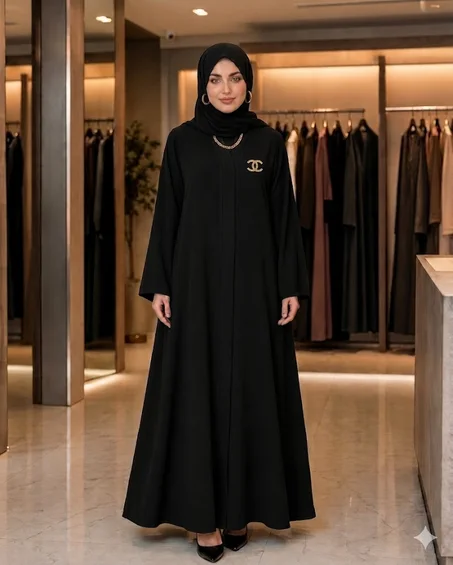 عباية سوداء prestige LOGO STRASSE