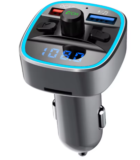 جهاز ارسال اف ام بلوتوث متعدد الوظائف ومشغل ام بي 3 مع بطاقة تي اف