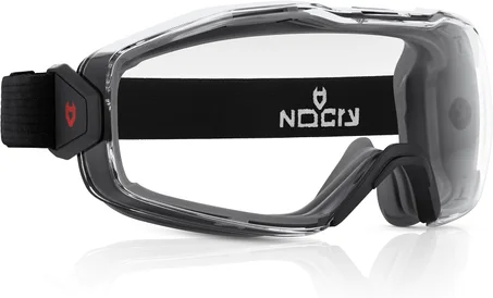 NoCry Gafas de seguridad antivaho sobre anteojos para hombres y mujeres — ANSI Z87.1 Premium antiarañazos y UV380 — Protección ocular con lente panorámica y correa ajustable — Gafas de polvo 