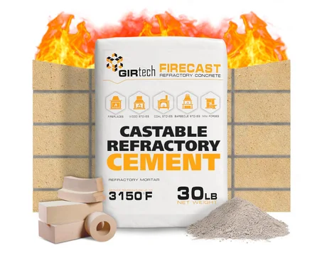 FireCast - Mezcla de cemento refractario moldeable, 3110 grados Fahrenheit, 30 libras, resistente al calor de alta temperatura, mortero ignífugo para construir y reparar hornos de pizza
