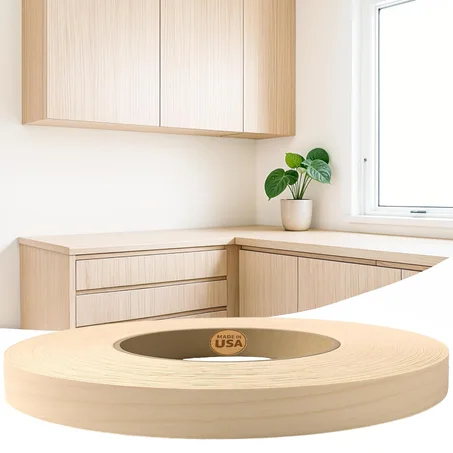 Edge Supply Birch Rollo de 3/4 pulgadas x 250 pies – Cinta de chapa de madera prepegada para planchar – Cinta de borde de chapa de madera con adhesivo termofusible, acabado lijado suave, idea