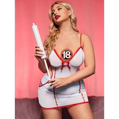 Ensemble de costume infirmière en lingerie pour femmes de grande taille