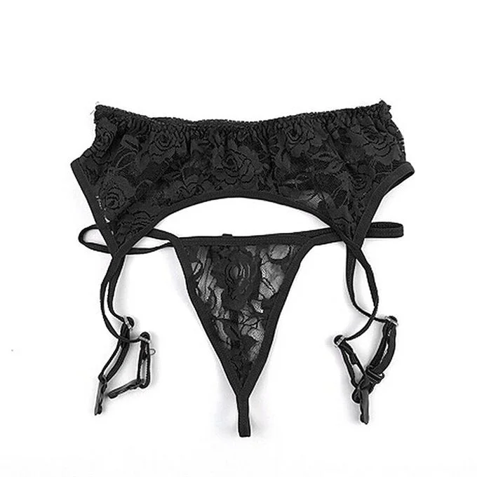 Porte-jarretelle en dentelles + String - Lingerie