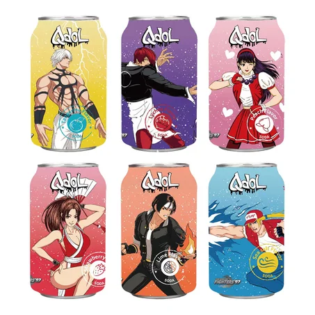 QDOL X The King Of Fighters '97 Soda 330ml (Assorted Flavours Set Of 6)