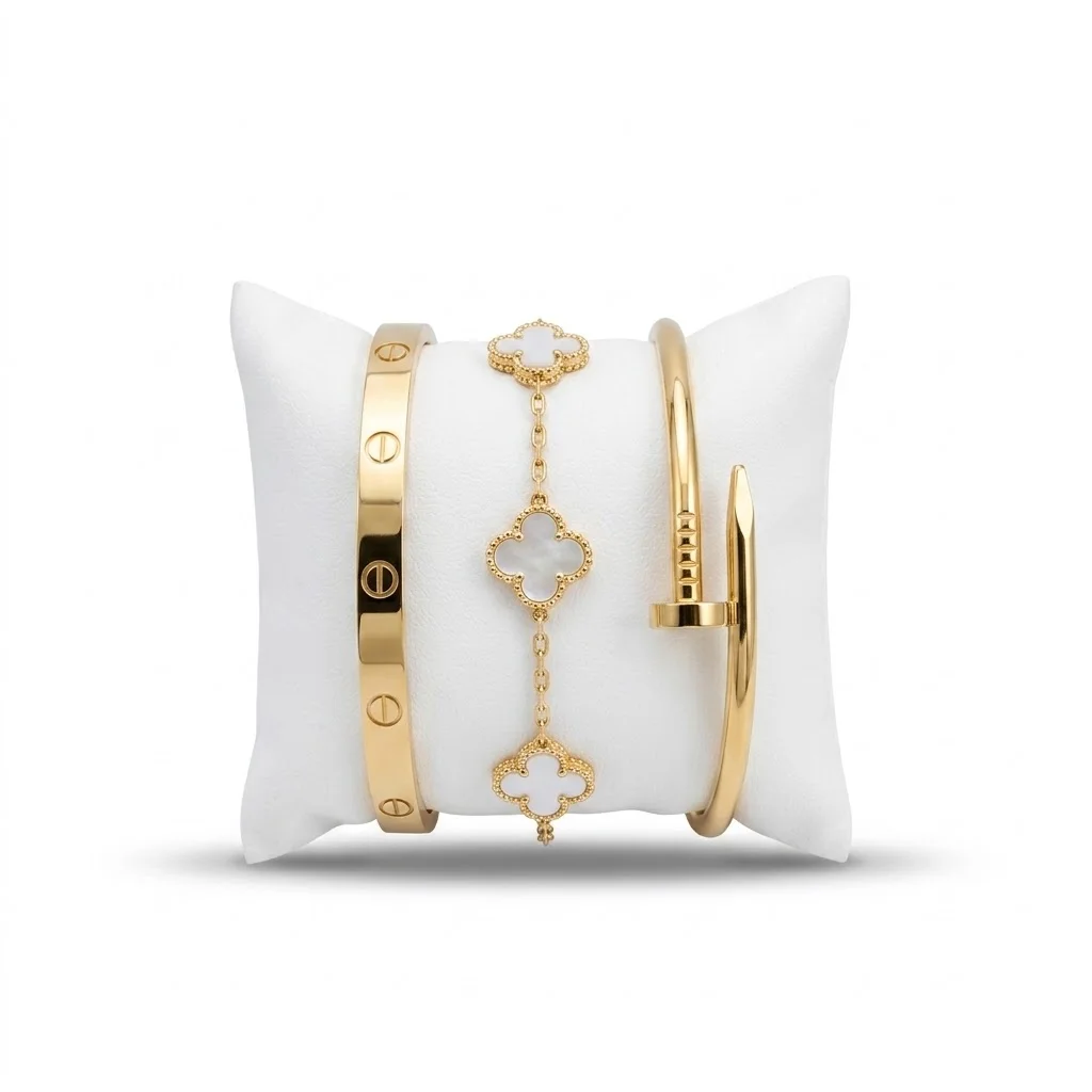 Pack de 3 Bracelets (cartier + clou + vancleef)