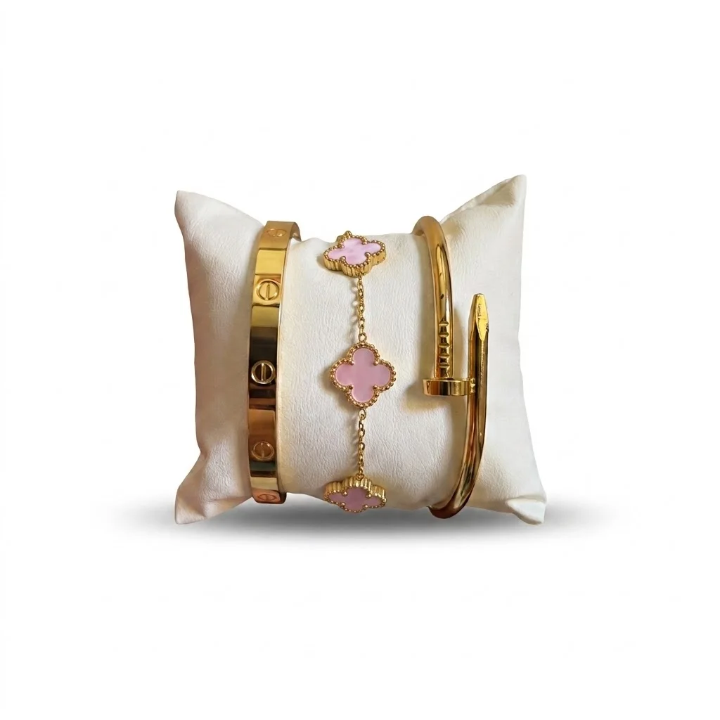 Pack de 3 Bracelets (cartier + clou + vancleef)