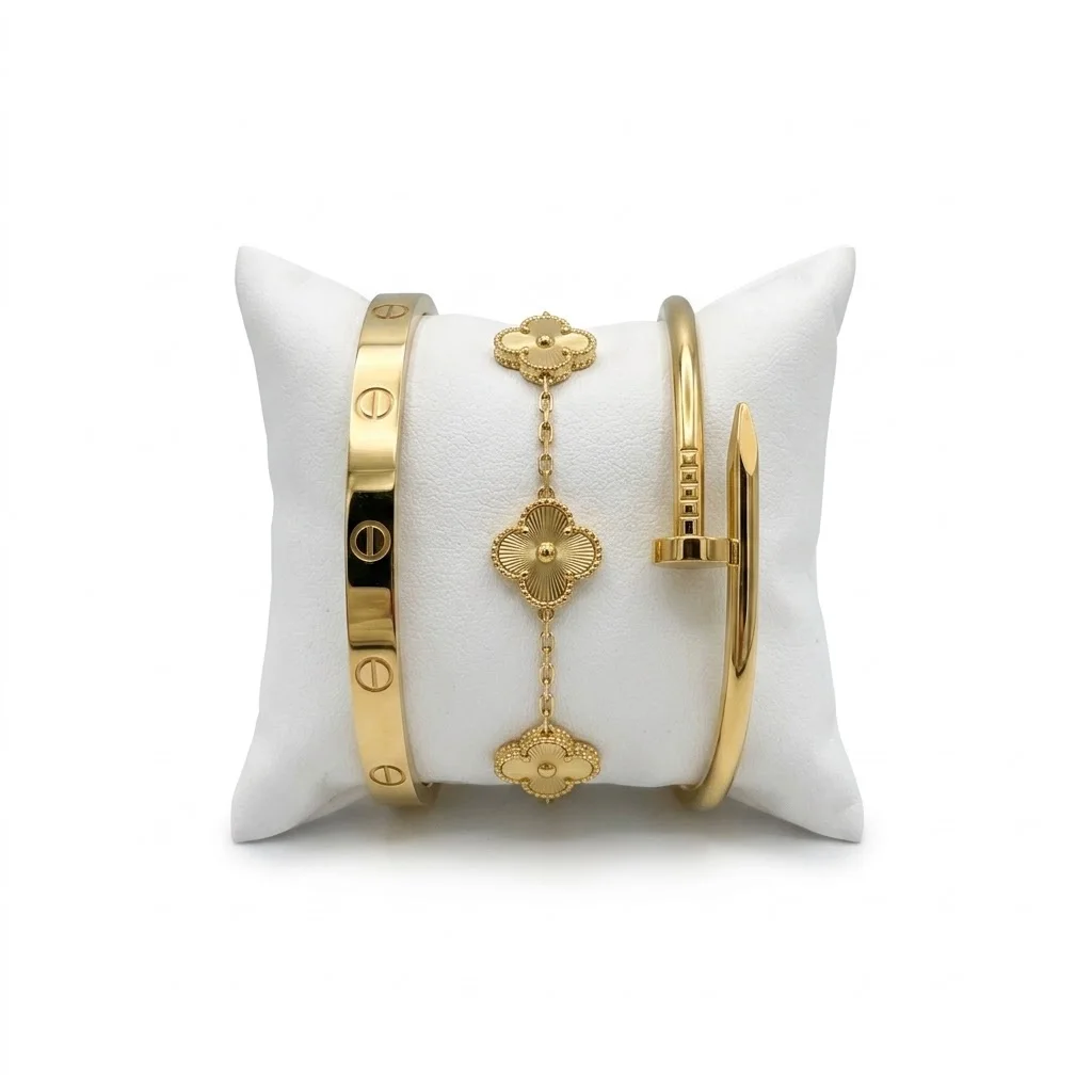 Pack de 3 Bracelets (cartier + clou + vancleef)