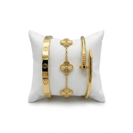 Pack de 3 Bracelets (cartier + clou + vancleef)