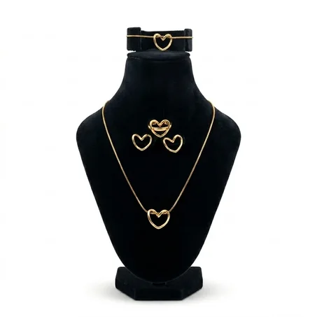 Ensemble Bijoux Cœur Doré