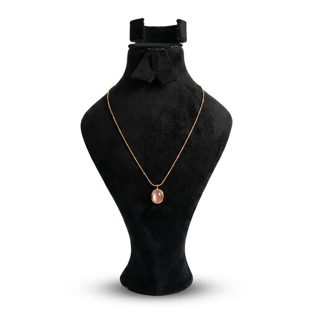 Collier Doré avec Pendentif – Noir ou Rose | Élégance Minimaliste