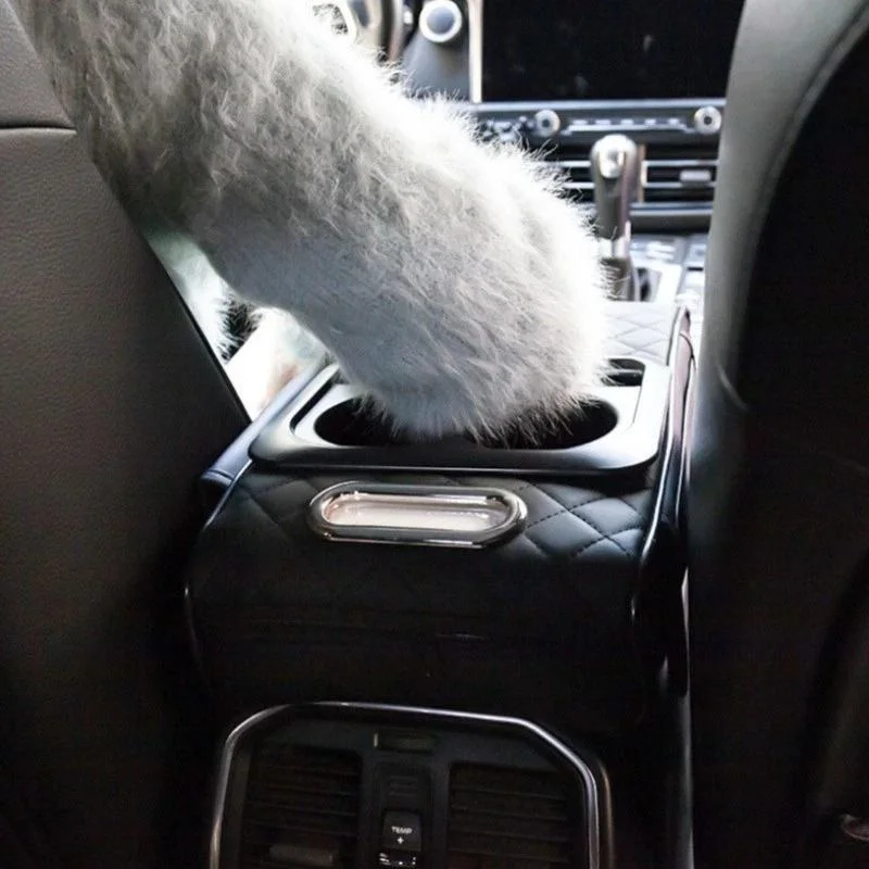 Couvre accoudoir en cuir premium pour voiture - avec porte-gobelets