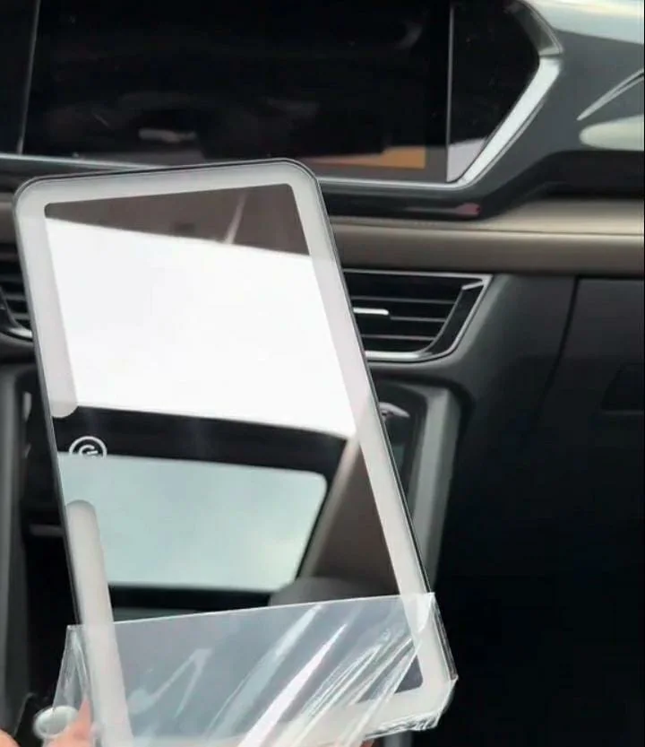 Miroir de maquillage LED pour voiture sur Rétroviseur, Rechargeable, 3 d'éclairage réglable, Tactile