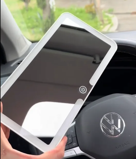 Miroir de maquillage LED pour voiture sur Rétroviseur, Rechargeable, 3 d'éclairage réglable, Tactile