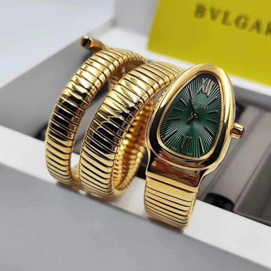 BULGARI SERPENTI dorée cadrant vert