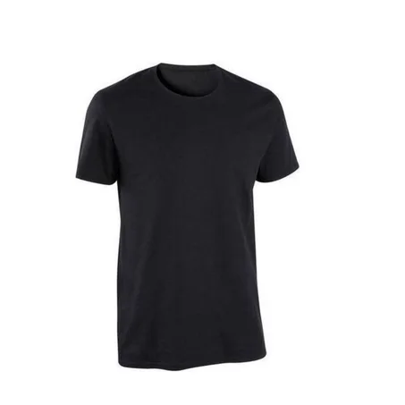 T-SHIRT SLIM COTON COL ROND HOMME NOIRC'est le t-shirt basique par excellence, simple et efficace, qui trouve forcément sa place dans votre dressing de sportif… ou dans la vie de tous les jou