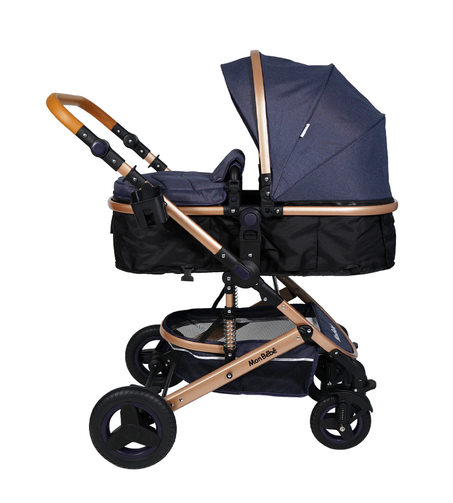 POUSSETTE TENDANCE RÉVERSIBLE BLEU MARINE – MON BEBE
