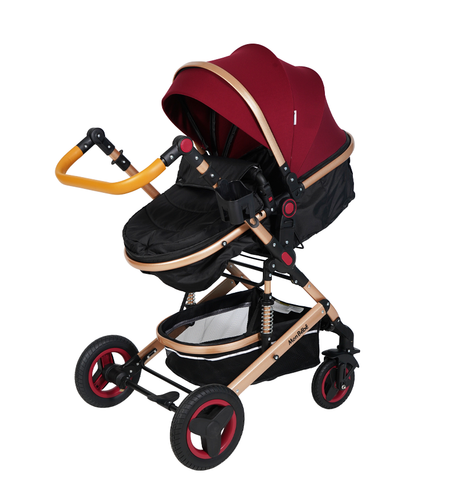 POUSSETTE TENDANCE RÉVERSIBLE GRENAT – MON BEBE