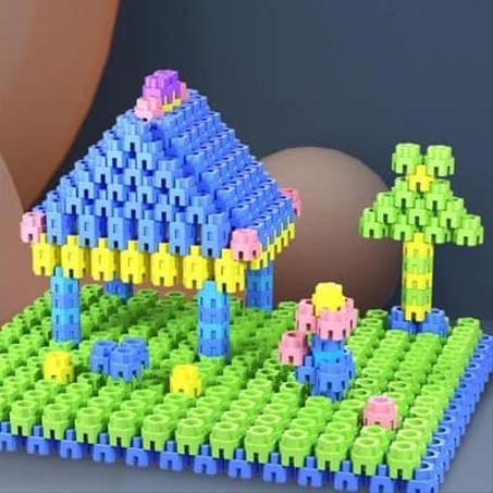 140pcs Blocs hexagonaux, jeu de construction préscolaire DIY