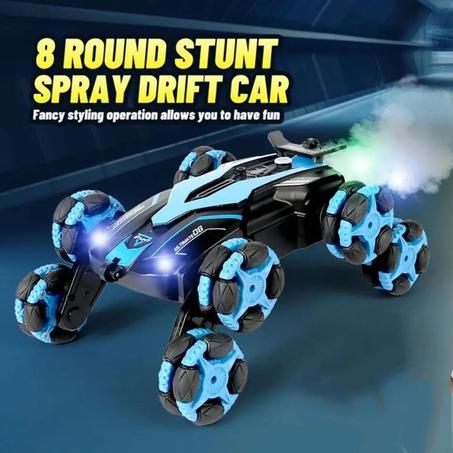 【 أفضل هدية للأطفال 】GRAPHENE 6 Wheel Remote Control Laser Stunt Car 2.4G Off-Road High Speed Telescopic RC Truck Double Sided with 360° Rotating Twisting Drift Car Toy for Kids (Multicolor)