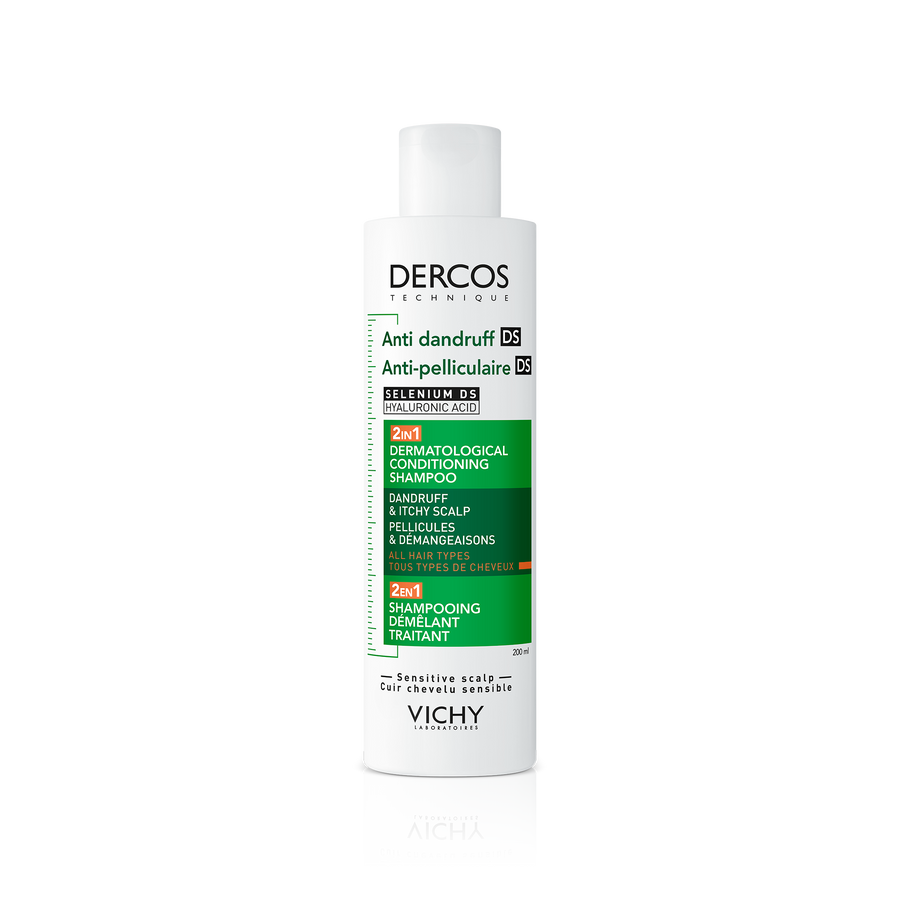 DERCOS TECHNIQUE  SHAMPOOING ANTI-PELLICULAIRE DS DÉMÊLANT TRAITANT 2EN1