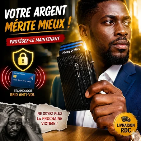 Portefeuille Intelligent en Fibre de Carbone - Anti-Vols RFID