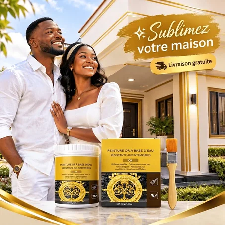 Peinture dorée à base d'eau résistante aux intempéries