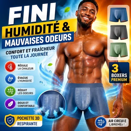 Pack de 3 Boxers Premium, Confort & Fraîcheur Toute la Journée
