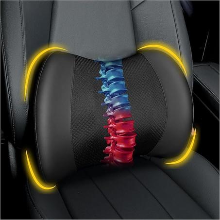 Almohada de apoyo lumbar para automóvil, almohada lumbar de espuma viscoelástica para aliviar el dolor de espalda baja - Cojín de espalda para conducir, soporte de silla para silla de automóv