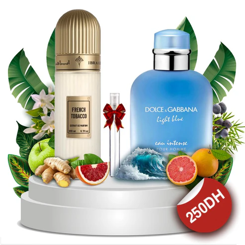 PACK FRENCH TOBACCO + D&G LIGHT BLUE + 10ML GRT
