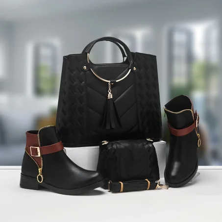 PACK 3 PIECES: SAC CERCLE + BOTTE+POCHETTE