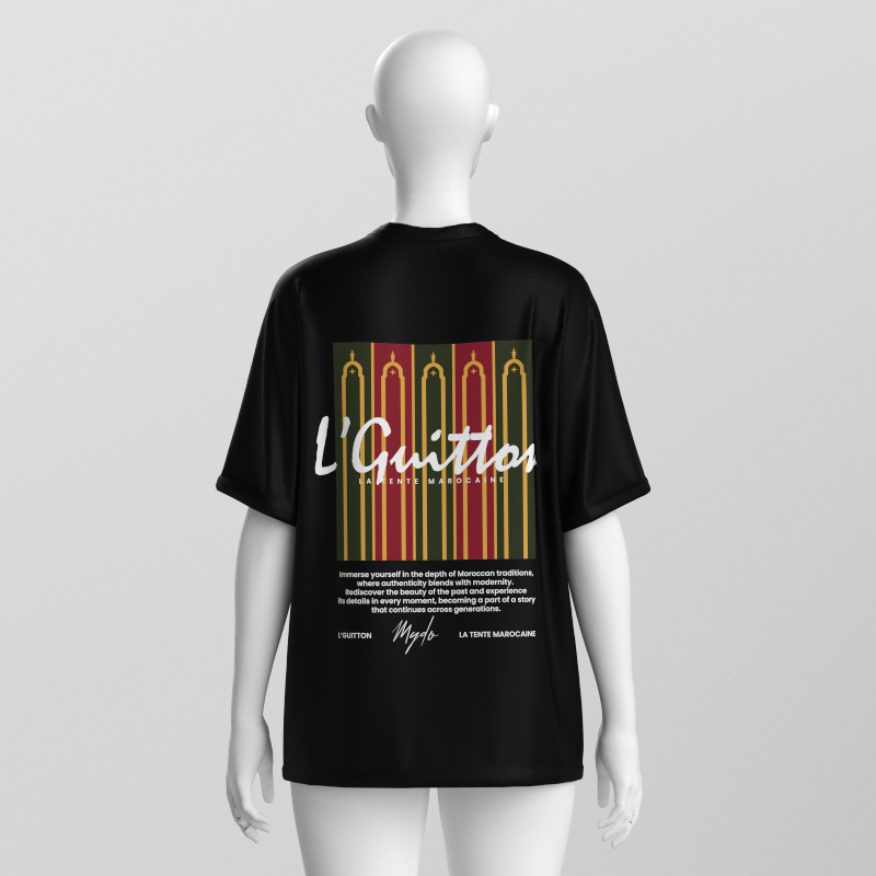 L'Guitton Paint Oversized Tee – Black Organic Cotton