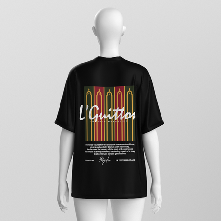 L'Guitton Paint Oversized Tee – Black Organic Cotton