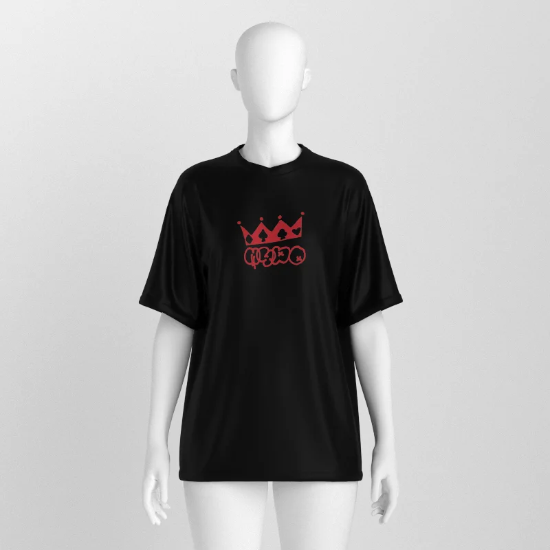 The Queen Oversized Tee – Black Organic Cotton