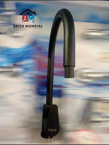 MITIGEUR SUR TABLE NOIR BEC AMOVIBLE ROLIN