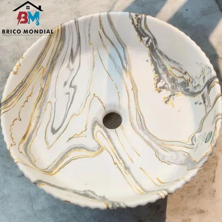 VASQUE CERAMEC BLANC ROND 400X400X125