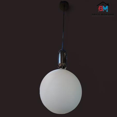SUSPENSION BOULE BLANCHE AVEC ANNEAU BLACK 250MM