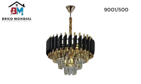 LUSTRE SUSPENDU CRYSTAL NOIR  50CM 9001-500