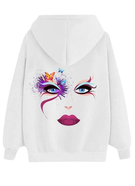 كنزة نسائية بتصميم قلب و امرأة - WOMEN HOODIE