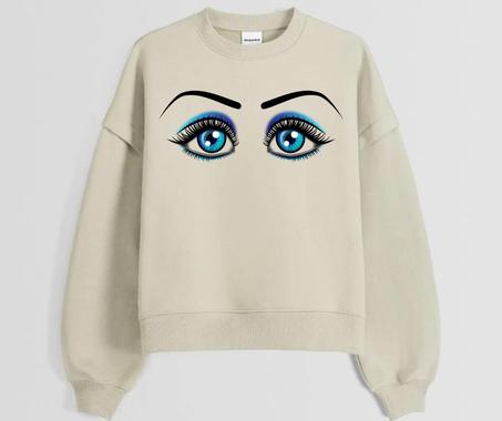سويت بنات بتصميم عينين - Sweat femme