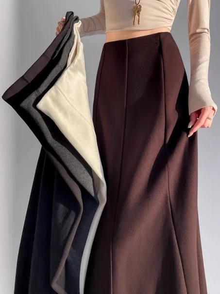 تنورة لي نسائية من الكشمي تصميم جديد لخريف وشتاء