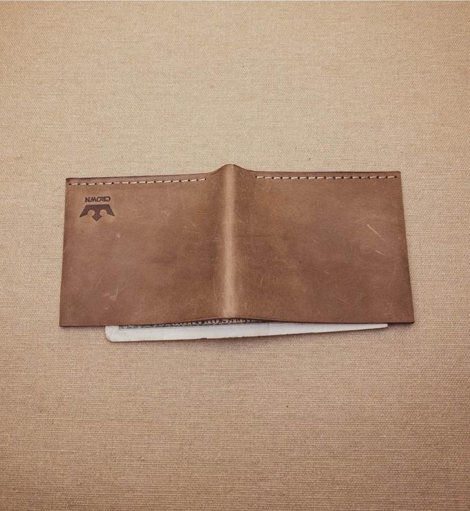 Portefeuille élégant à Bouton-Pression marron-clair